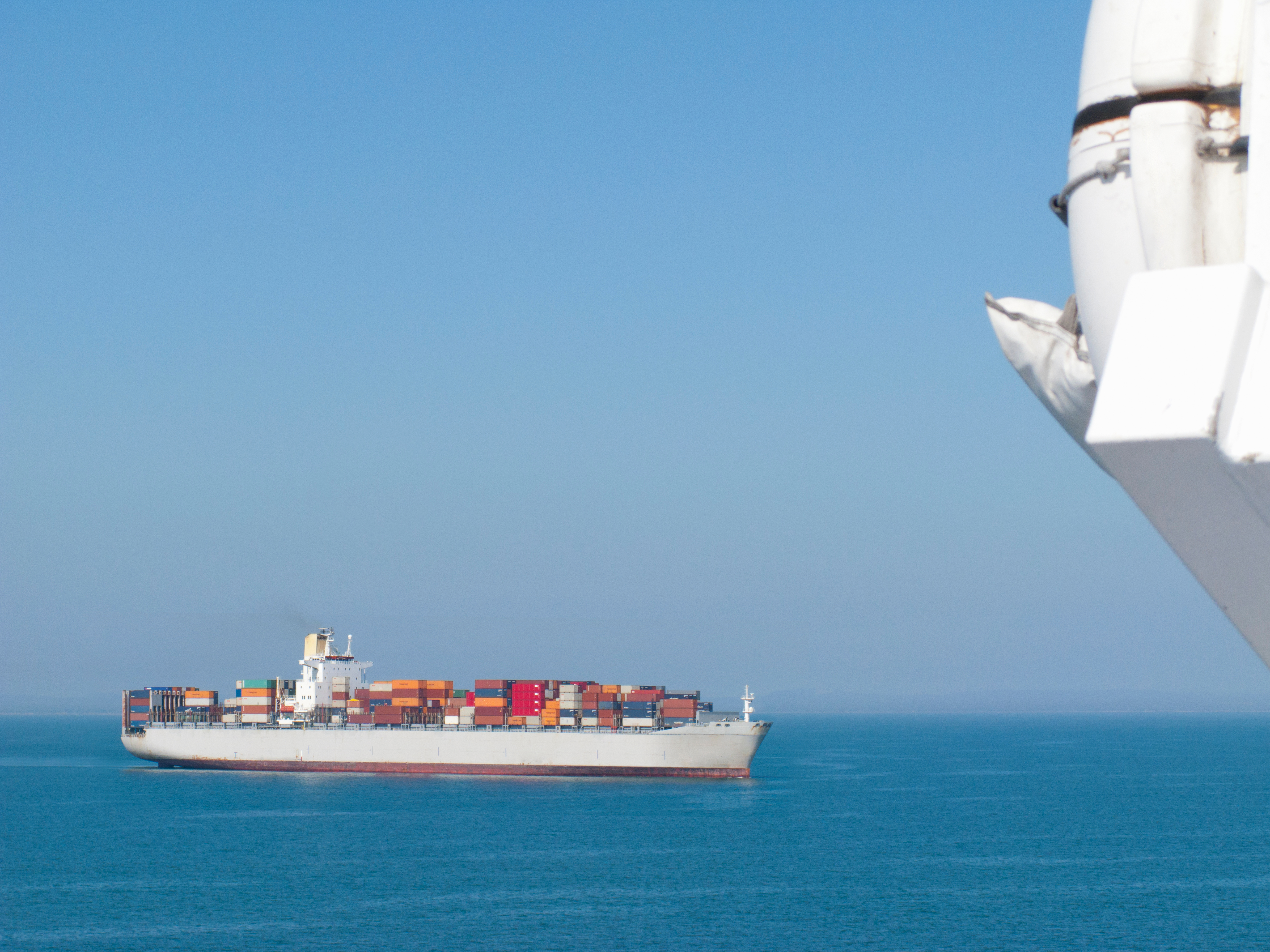 Container ship at sea